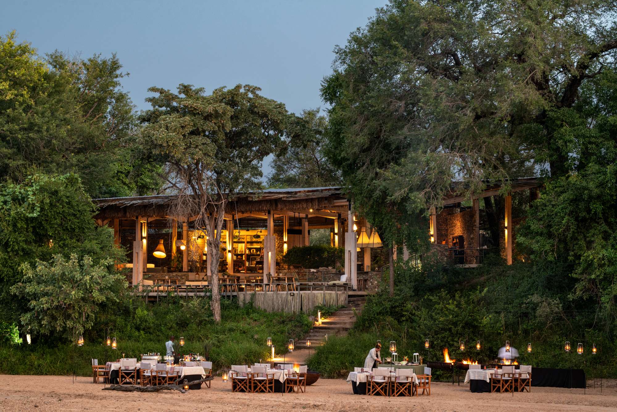 Thornybush - Saseka Tented Camp — Bush Dinner Establishing Shot